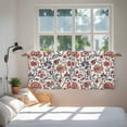thumbnail image 4 of Boho Flowers Tier Curtains, Watercolor Red Orange Floral Branch Leaf Light Filtering Kitchen Curtains, 2Pcs Rod Pocket Half Window Treatments Panels for Sink Cafe Cabinet Camper 27.5x36 Inches, 4 of 9