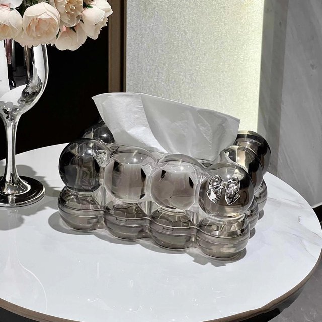 Transparent Tissue Box Living Room High-end Light Luxury Paper Box Tissue Storage Organizer Home Decoration Creative Napkin Box