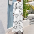 thumbnail image 3 of Gafas vintage con ojos dibujados a mano, vestido largo morado, vestido de noche para mujer, 3 of 5