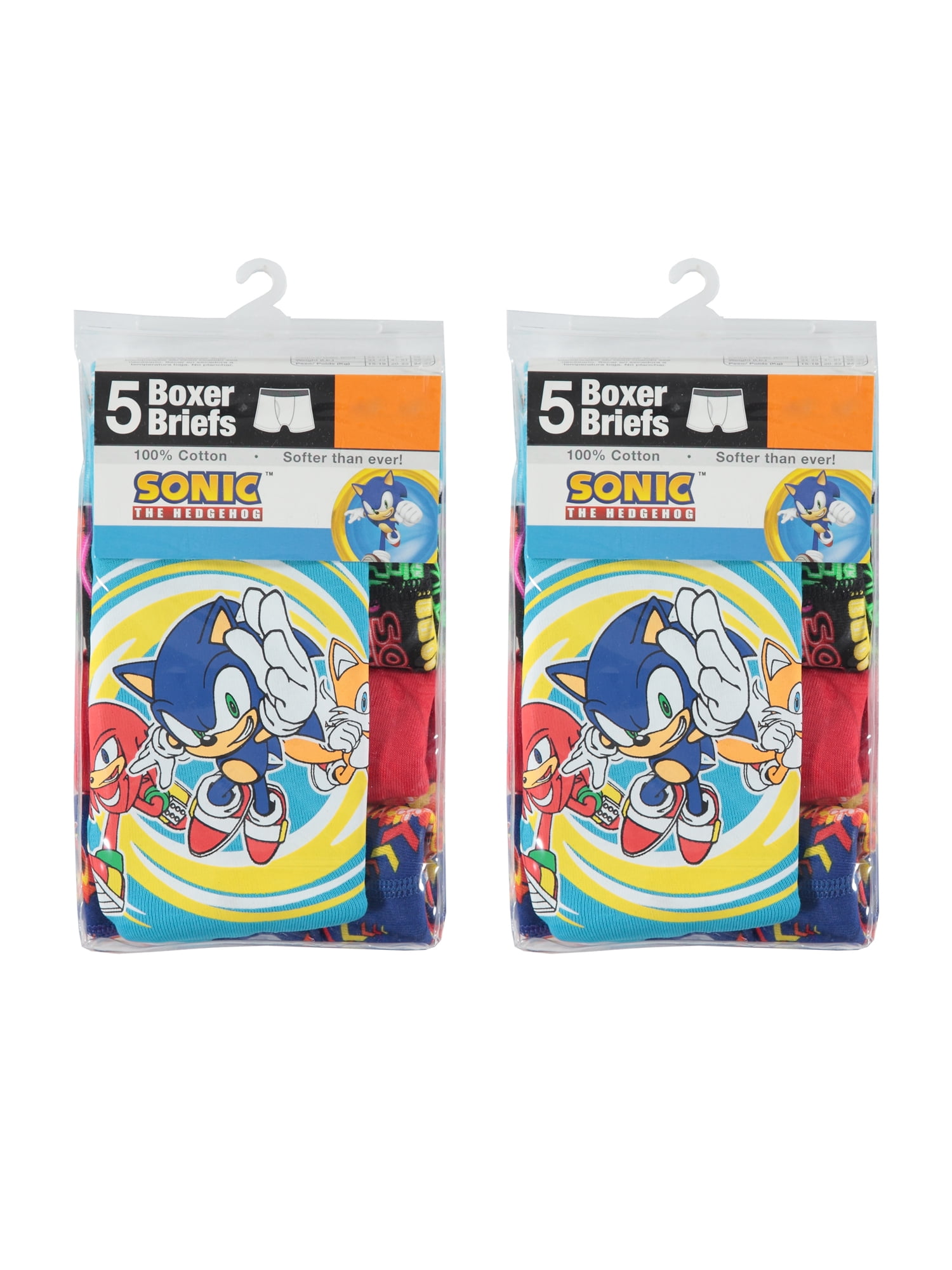 Sonic the Hedgehog Boys Underwear, 10 Pack Boxer Briefs Sizes 4-8 