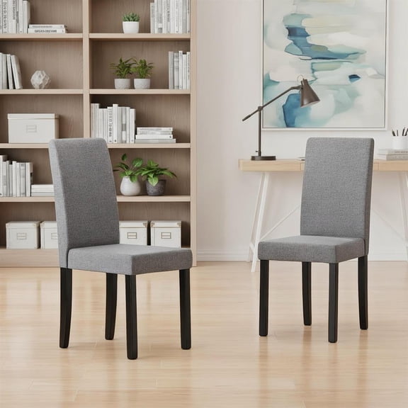 Topcobee Set of 2 Dining Chair Mid-Century Modern Fabric Upholstered Parson Design, Chairs for Dining Table, Kitchen Chairs-Light Gray