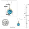 thumbnail image 4 of Dazzlingrock Collection 6.5mm Round Blue Topaz & White Diamond Halo Pendant for Women with 18 Inch Silver Chain (0.10 ctw, Color I-J, Clarity I2-I3) in 10K Yellow Gold, 4 of 5