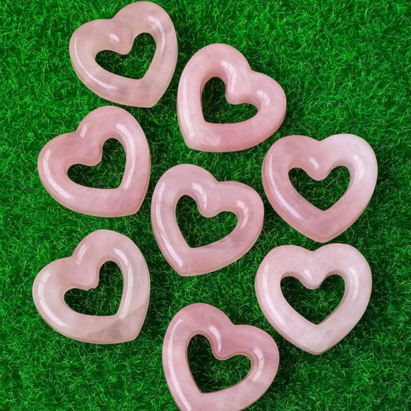 WHAMVOX Crystals and Gemstones Heart Shaped Gemstones 5.00X5.00X0.30CM Pink