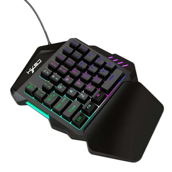 Gaming Keyboard Mechanical 35 Keys LED Backlit -Handed Keyboard Left Hand Small Keypad For PUGB Mobile