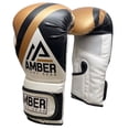 thumbnail image 2 of Fury Boxing Gloves - Kickboxing, Muay Thai Training Gloves, Sparring Punching Bag Mitts, Durable PU, Shock-Absorbing Foam Core, Non-Slip Wrist Support, Multi-Sport Glove, 16oz, Gold/Black, 2 of 7