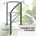 thumbnail image 3 of Outsunny 1-3 Step Handrails for Outdoor Steps, Outdoor Stair Railing with Installation Kit, Metal Handrail for Concrete Steps, Porch, Deck, Black, 3 of 9