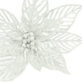 thumbnail image 4 of Holiday Time 9IN White Glitter Poinsettia Pick, 4 of 4