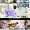 thumbnail image 6 of Allytechgroup Compatible with iPhone 16 Plus Case with Stand, Compatible with Magsafe Built-in Rotatable Kickstand Military Grade Drop Protection Cover Bumper for iPhone 16 Plus, Purple, 6 of 6