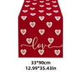 thumbnail image 2 of Love Heart Valentines Day Table Runner Red Kitchen Dining Table Decor For Indoor Outdoor Anniversary Wedding Home Decoration Table ClothFlax, Multi-Color One Size, 2 of 7