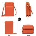 thumbnail image 2 of Cynthia Women Small Cell Phone Crossbody Purse Wallet Mini Lightweight Leather Cross Body Cell Phone Bag with Strap Card Compartment(Orange), 2 of 7