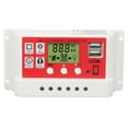 thumbnail image 1 of Controlador de carga solar PWM, regulador de carga fotovoltaica de batería de litio, pantalla LCD, 12 V/24 V, 20 A, 1 of 14