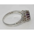 thumbnail image 4 of LBG British Made 9k White Gold Ring with Natural Amethyst Womens Engagement Ring - 33 size options - Size 4, 4 of 6