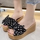 thumbnail image 5 of Mujeres Bowknot Beach Summer Pantuflas Plataforma Slope Heels Plus Size Shoes Wmkox8yii  hj789, 5 of 8