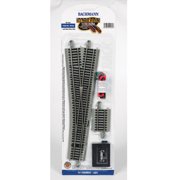 Bachmann HO Scale Nickel Silver/Gray Roadbed EZ-Track LH #5 Remote Turnout
