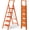 Orange, variant on PETGLE 3 Step Foldable Aluminum Step Ladder with Handgrip, Anti-Slip Pedal, 330 lbs Capacity, Lightweight & Portable for Home, Kitchen, Office, Garage (Orange)