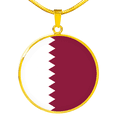 thumbnail image 1 of Pendentif Collier Drapeau du Qatar en Acier Inoxydable Ou or 18 Carats 18-22", 1 of 7