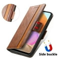 thumbnail image 4 of SaniMore Magnetic Clasp Wallet Case for Samsung Galaxy A33 5G with Cash & Card Slots, RFID Blocking Soft TPU + PU Leather Shockproof Protective Cover with Folio Flip Kickstand Shell, Darkbrown, 4 of 7