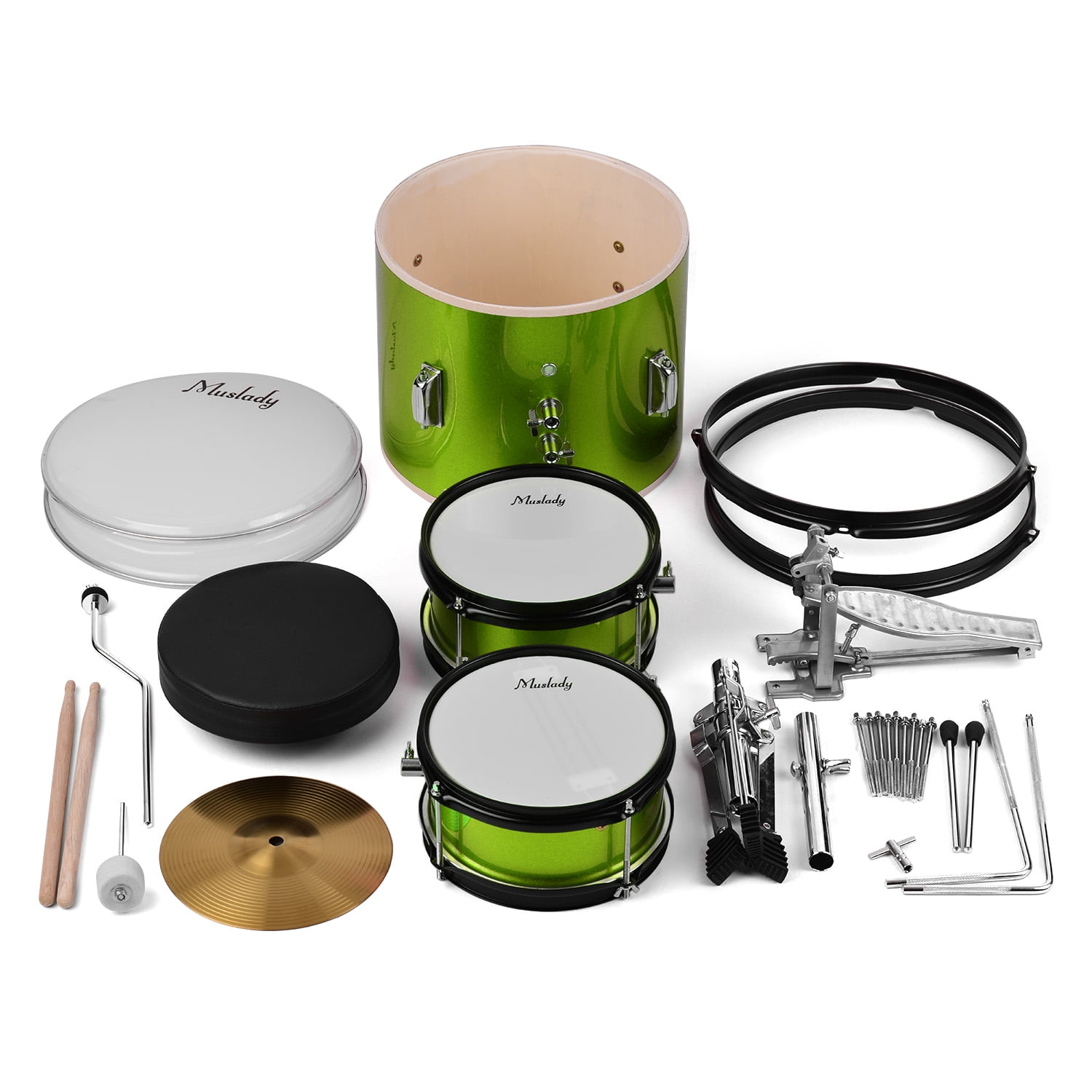 Muslady Kids Children Junior Beginners 3Piece Drum Set Drums Kit Percussion Musical Instrument