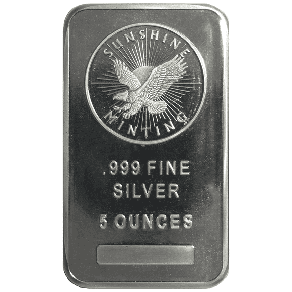Collectible 5-oz Sunshine Mint .999 Fine Silver Bar Mint Mark SI Sealed