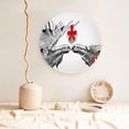thumbnail image 5 of Zufioo Moose Kissing Under Mistletoe Print Bone China Decorative Plate, Ceramic Dinner Plate with Stand Ceramic Decoration Homewares-6in, 5 of 6
