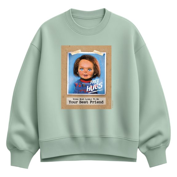 Chucky - Voted Most Likely Your Best Friend - Women's Oversized Fleece Crew Sweatshirt