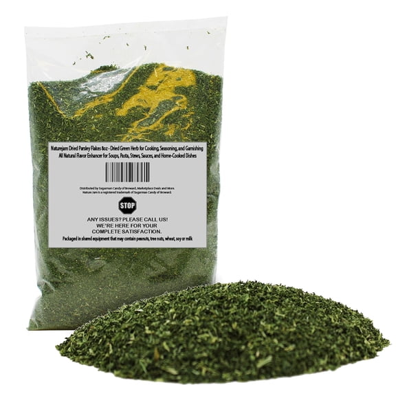 Naturejam Dried Parsley Flakes 8oz - Dried Green Herb for Cooking, Seasoning, and Garnishing – All Natural Flavor Enhancer for Soups, Pasta, Stews, Sauces, and Home-Cooked Dishes