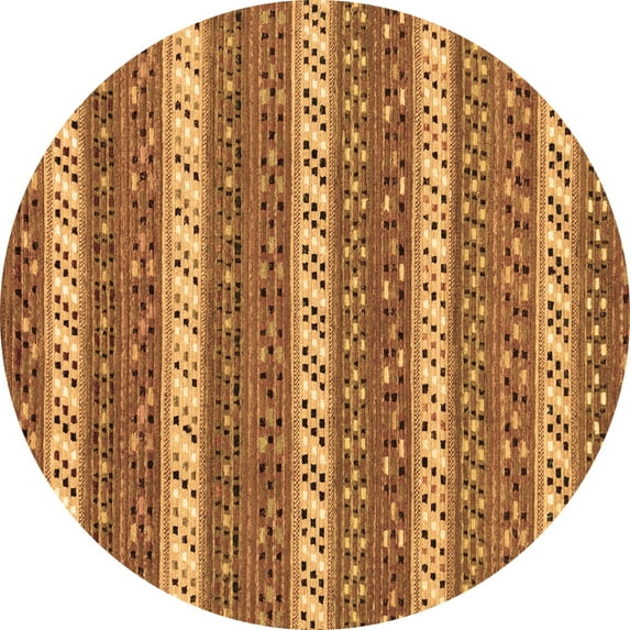 Ahgly Company Indoor Round Abstract Brown Modern Area Rugs, 7' Round
