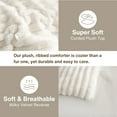 thumbnail image 3 of 3 Pieces Fluffy Comforter Set - Super Soft Faux Fur Comforter, Winter Warm Sherpa Fleece Bedding Set, Plush Fuzzy Bed Set, 3pcs, 1 Shaggy Comforter With 2 Pillowcases, Creamy White King, 3 of 7