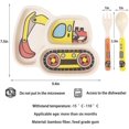 thumbnail image 3 of Kid Plate Set Bamboo Toddler Plates Dinnerware Dinner Dish Set 1excavator, 3 of 4