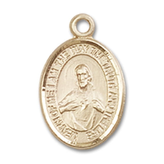 14kt Yellow Gold Scapular Medal 1/2 x 1/4 inches