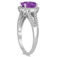 thumbnail image 2 of SZUL Women's 1 1/4 Carat Oval Amethyst and Diamond Ring in 10K White Gold, 2 of 3