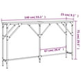 thumbnail image 4 of vidaXL Console Table Brown Oak 140x23x75 cm Engineered Wood, 4 of 5