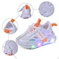 thumbnail image 7 of Toddler Mesh Sneakers Light up Running Shoes for Kids Fashion Color Block Strappy Platform Tennis Shoes Lightweight Casual Workout Walking Shoes White 11 Little Kid, 7 of 7