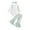 White, variant on Otqutp Baby Girls St.Patricks Day Outfit Baby Ribbed Ruffle Long Sleeve Romper Shamrock Print Flare Pants Scarf Sets 3pcs Clothes