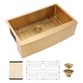 thumbnail image 6 of Izzovium 36 Inch Gold Farmhouse Sink - 16 Gauge Stainless Steel Apron Front Kitchen Sink with Nano-PVD Coating, Sound Proof & Easy Drain Design, 6 of 8