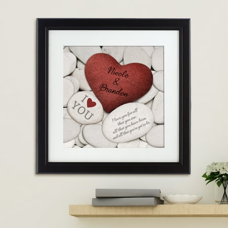 100 Square Print - Personalized Love Rocks Square Framed Print