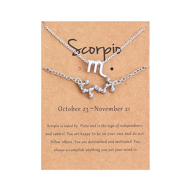 Collier Douze Constellations Bracelet en Diamant + Ensemble de Collier Ensemble de Cartes de Constellation