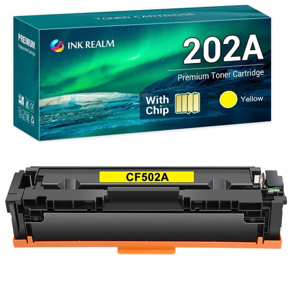 Ink realm 1-Pack Compatible Toner Replacement for CF502A Color LaserJet Pro M254dw M254dn M254nw, MFP-M281fdw MFP-M281fdn MFP-M281cdw MFP-M280nw Printer Ink Yellow