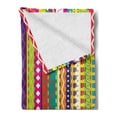 thumbnail image 2 of Striped Soft Flannel Fleece Throw Blanket, Vertical Lines Bound Striped Mix Shapes Influences Vintage Vivid Graphic, Cozy Plush for Indoor and Outdoor Use, 50" x 70", Multicolor, by Ambesonne, 2 of 5