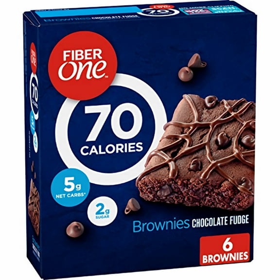Fiber One Brownies 70 Calories - Chocolate Fudge - 5.34 oz Box (Pack of 5)