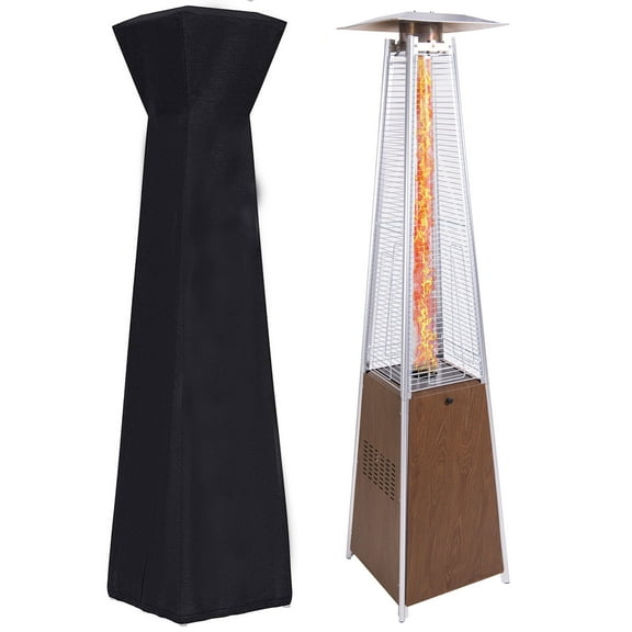 CQSXDA 48000 BTU Patio Heater with Detachable Wheels and Protective Cover for Outdoor Terrace Garden or Poolside