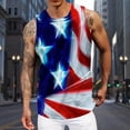thumbnail image 2 of Mens Tank Tops Loose Independence Day Printing Crew Neck Sleeveless T-shirt Fashion Outdoor Holiday Beach Sport Ventilate Vest Breathable Dailywear, 2 of 6