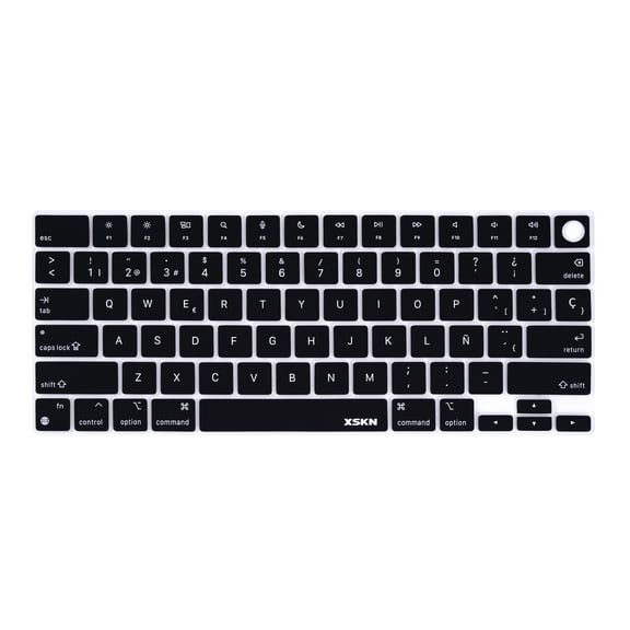 XSKN Spanish US Layout Keyboard Cover for 2021-2023 Released MacBook Pro 14 inch Macbook Pro 16 inch 2022-2024 Macbook Air 13.6/15.3 inch with Touch ID Waterproof Protective Silicone Skin M1 M2 M3