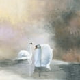 thumbnail image 2 of Purinton, Julia 15x15 Gold Ornate Wood Framed with Double Matting Museum Art Print Titled - Swans in Mist, 2 of 4