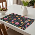 thumbnail image 6 of Placemat, Pioneer Flower Floral Print Pattern Place Mats Table Mat Set Of 2, PVC Washable Placemats for Party Kitchen Dining Decoration, 18x12 Inch, Fade Resistant, 6 of 6