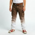 thumbnail image 2 of CONZONE Kids Boys Cargo Pants Outdoor Hiking Pants For Child Elastic Waist Gradient Color Wide Leg Jogger Trousers With Pockets, 2 of 4