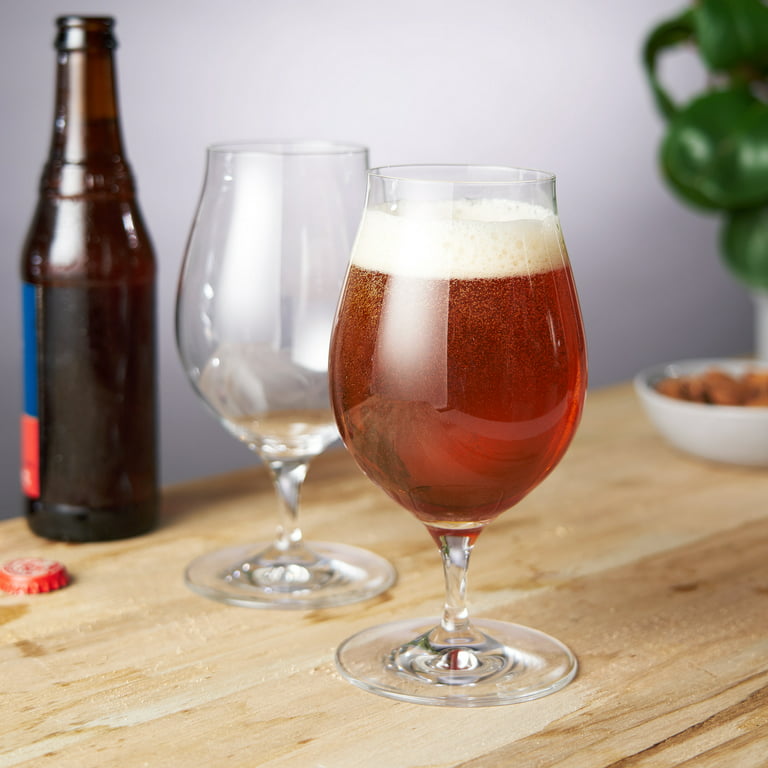 Burns Glass Beer Glasses, Classic IPA Drinking Glasses, 21 Oz. (Set of 2)