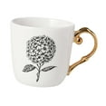 thumbnail image 4 of Taza de café de cerámica de 300 ml, tazas de café de , novedad, única, con asa grande, estampado floral para cocina, cafetería, restaurante, patrón de hortensias, 4 of 9