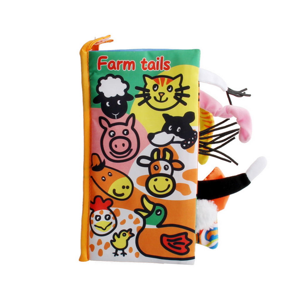 Animal Tails Cloth Book Baby Toy Cloth Development Books Educational Toy Gift 