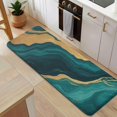 thumbnail image 5 of Teal Marble Gold Line Pattern Kitchen Rug Mat,Kitchen Runner Rugs Non Skid Washable,Decorative Kitchen Floor Mats for Kitchen,Sink,Laundry,17"x47.2", 5 of 7